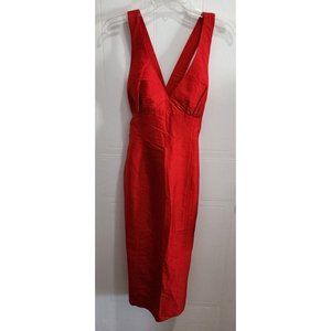 Vintage Jose Alvarez High Couture Women's Midi Dress Cross Back Red Size 5/6